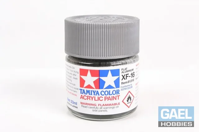 Tamiya 10ml-1/3oz Acrylic Mini XF-16 Matte Flat Aluminum Item#81716