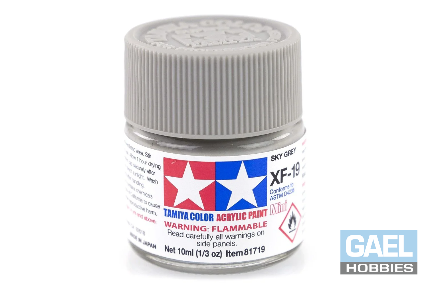 Tamiya 10ml-1/3oz Acrylic Mini XF-19 Sky Grey #81719