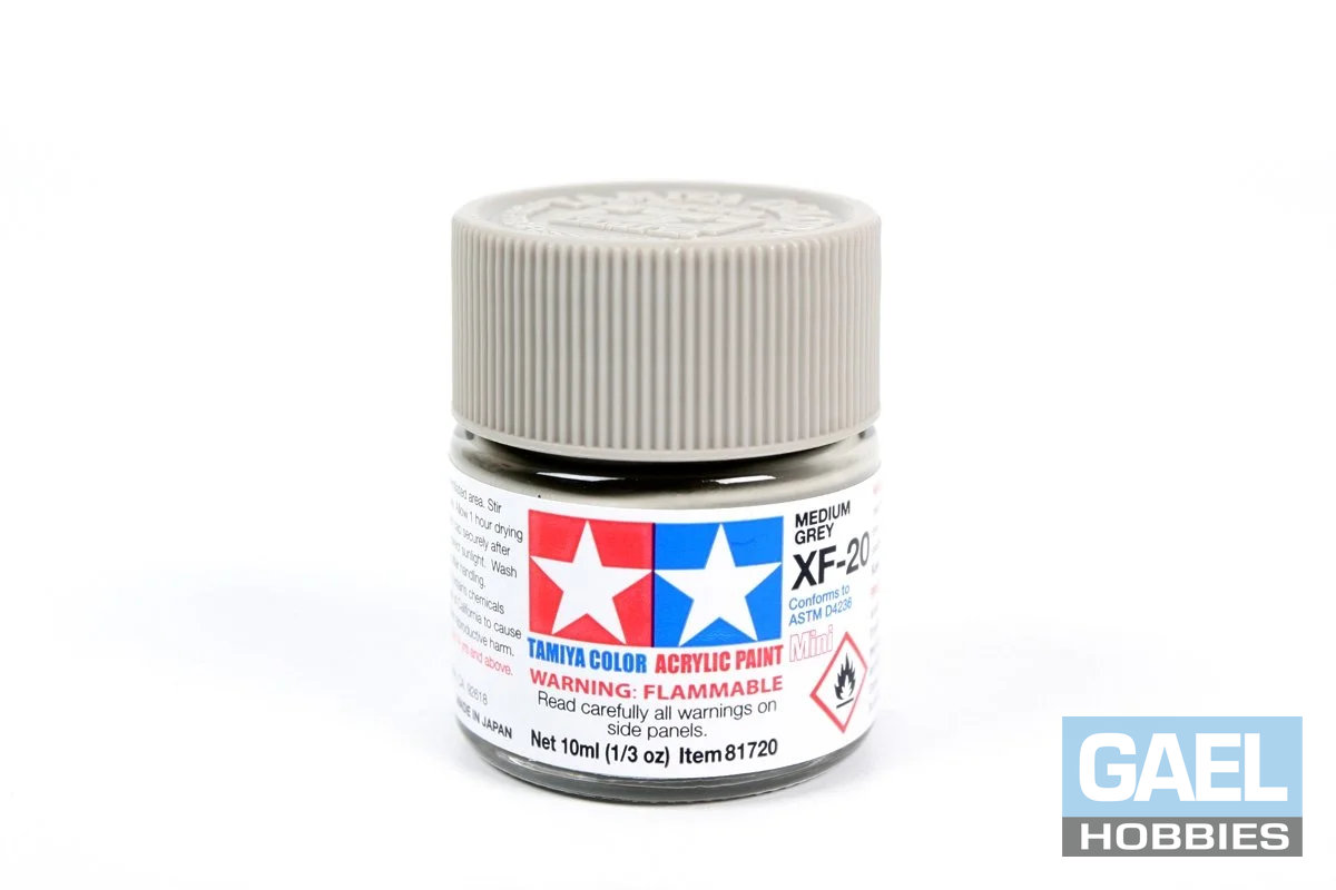 Tamiya 10ml-1/3oz Acrylic Mini XF-20 Medium Grey #81720
