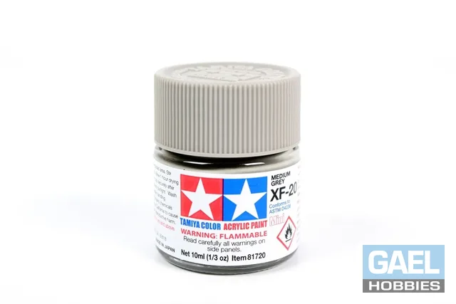 Tamiya 10ml-1/3oz Acrylic Mini XF-20 Medium Grey #81720