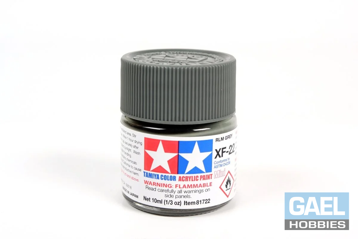 Tamiya 10ml-1/3oz Acrylic Mini XF-22 RLM Grey #81722