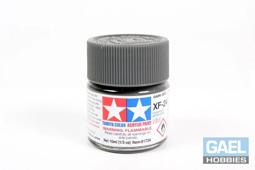 Tamiya 10ml-1/3oz Acrylic Mini XF-24 Dark Grey #81724