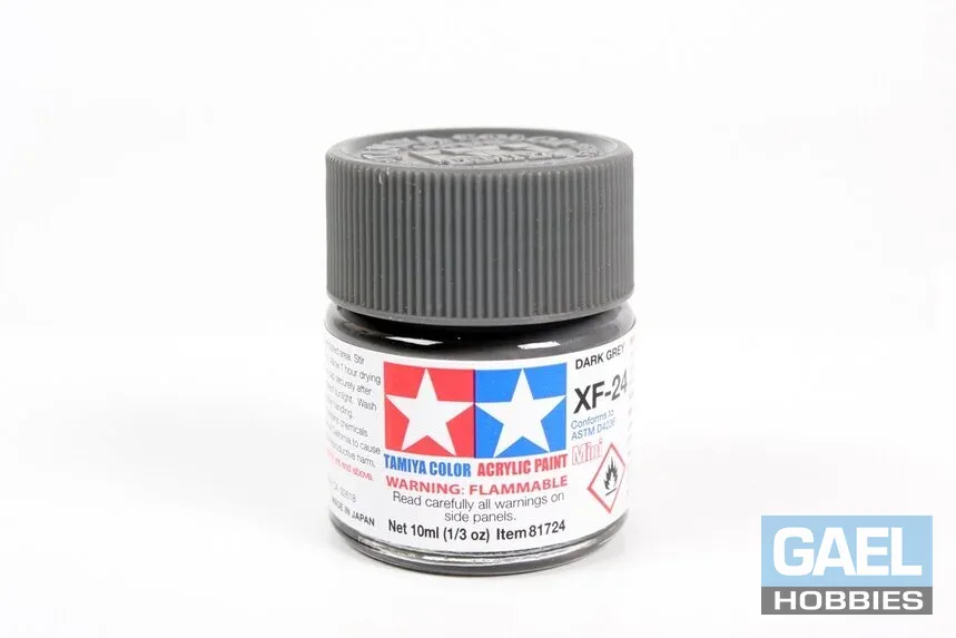 Tamiya 10ml-1/3oz Acrylic Mini XF-24 Dark Grey #81724