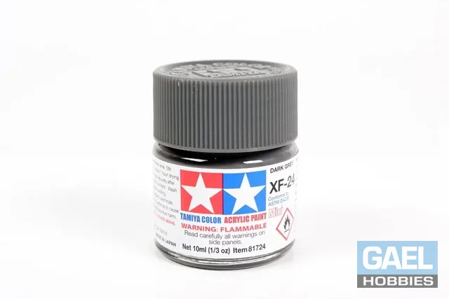 Tamiya 10ml-1/3oz Acrylic Mini XF-24 Dark Grey #81724