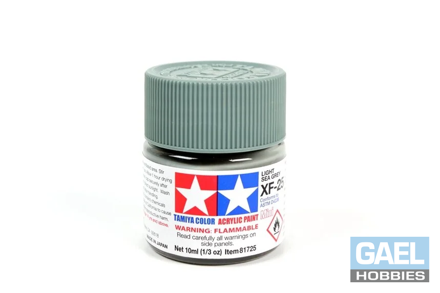 Tamiya 10ml-1/3oz Acrylic Mini XF-25 Matte Light Sea Gray #81725