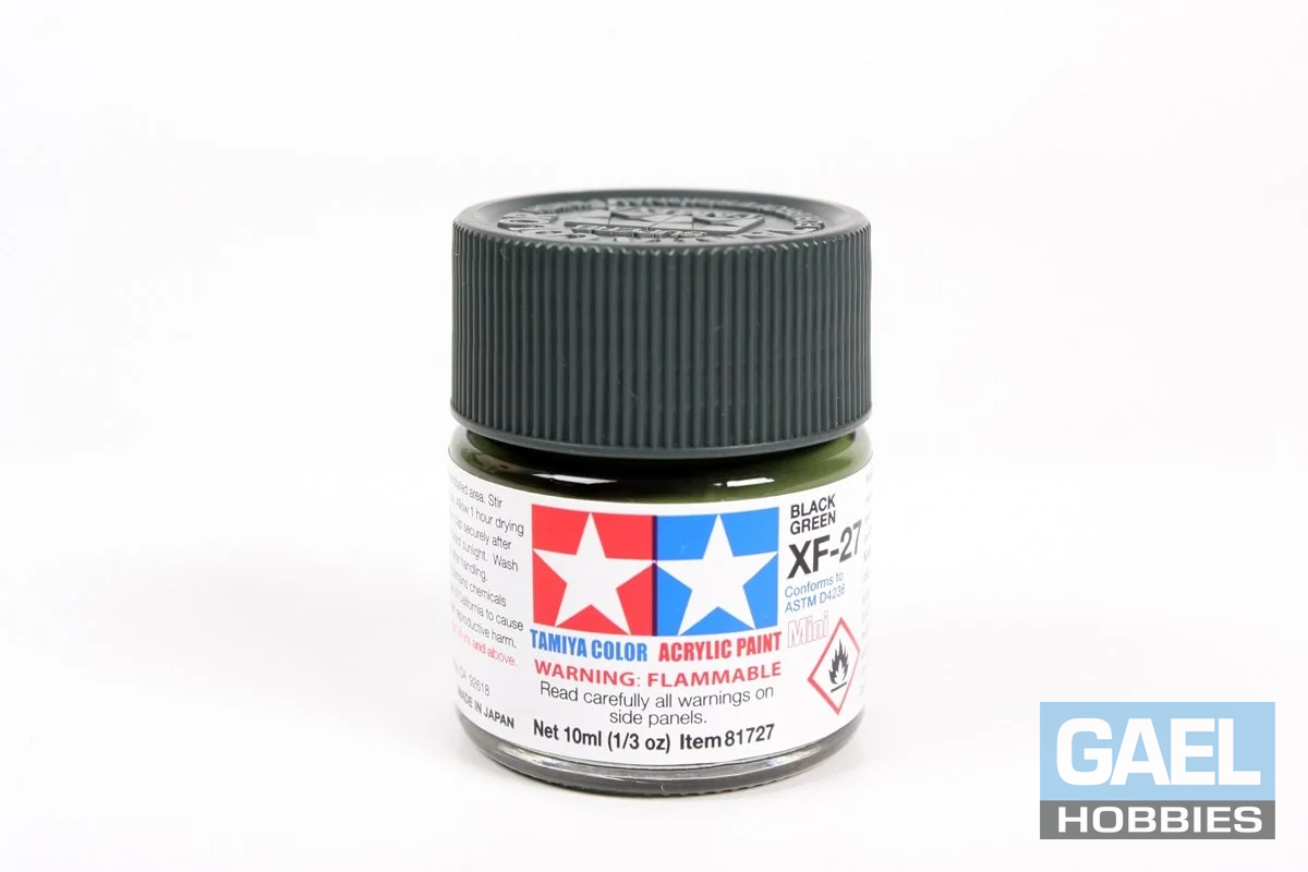 Tamiya 10ml-1/3oz Acrylic Mini  XF-27 Black Green #81727