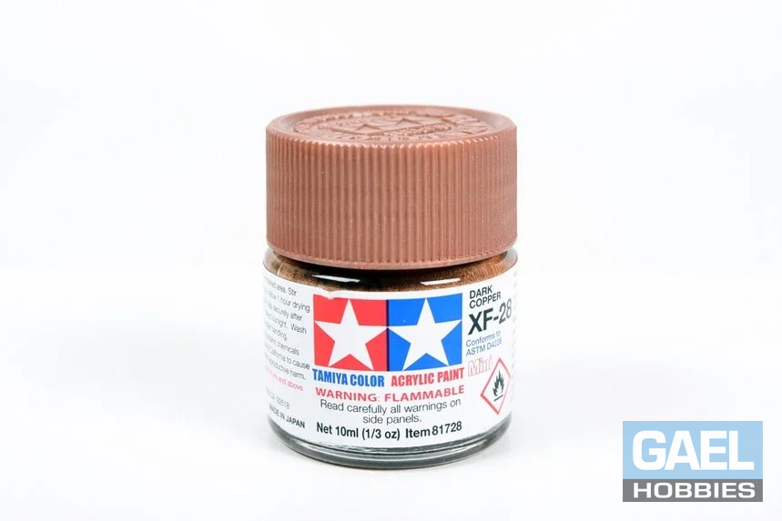 Tamiya 10ml-1/3oz Acrylic Mini XF-28 Dark Copper #81728