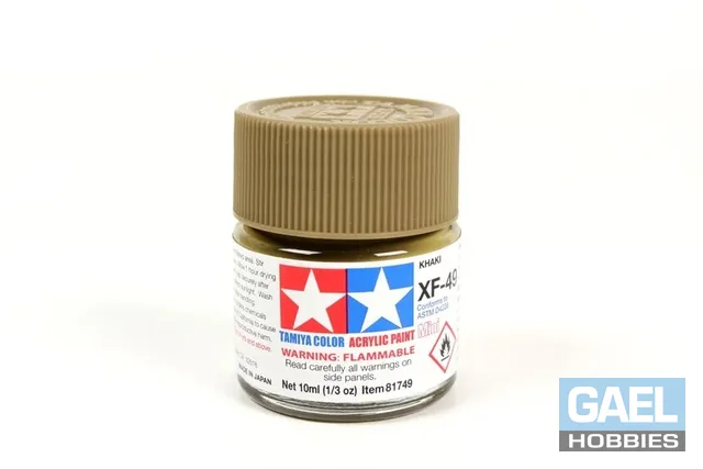 Tamiya 10ml-1/3oz Acrylic Mini XF-49 Matte Khaki #81749