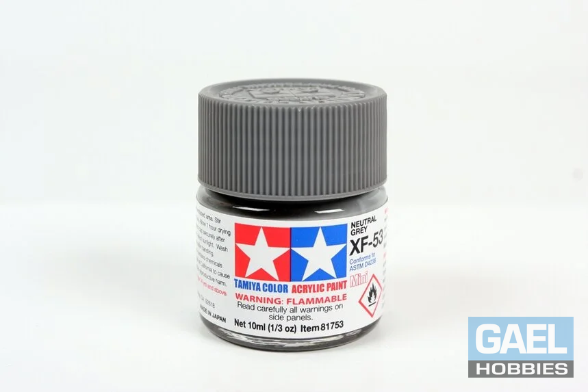 Tamiya 10ml-1/3oz Acrylic Mini XF-53 Neutral Grey #81753