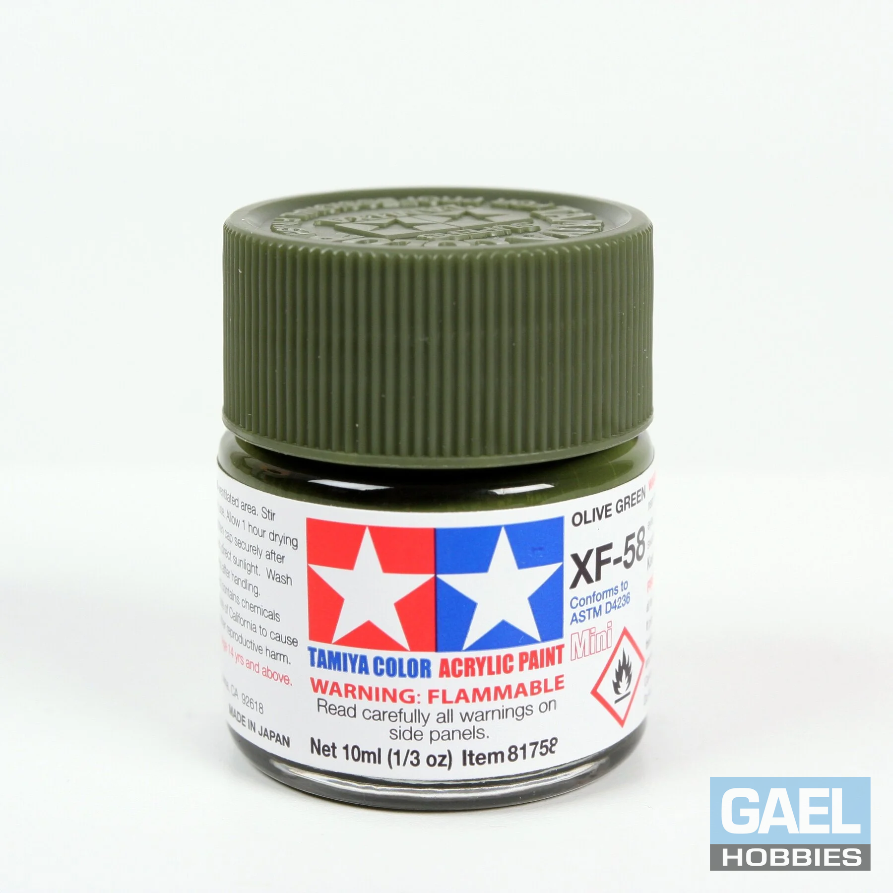 Tamiya 10ml-1/3oz Acrylic Mini XF-58 Olive Green #81758