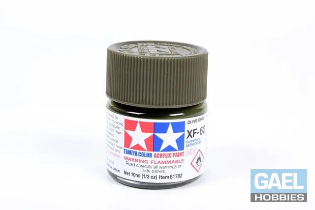 Tamiya 10ml-1/3oz Acrylic Mini XF-62 Olive Drab #81762