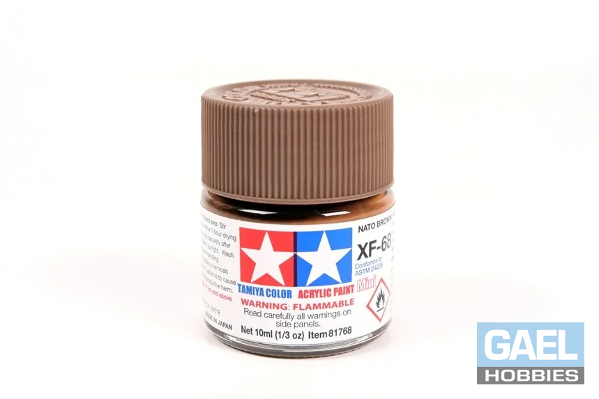 Tamiya 10ml-1/3oz Acrylic Mini XF-68 NATO Brown #81768