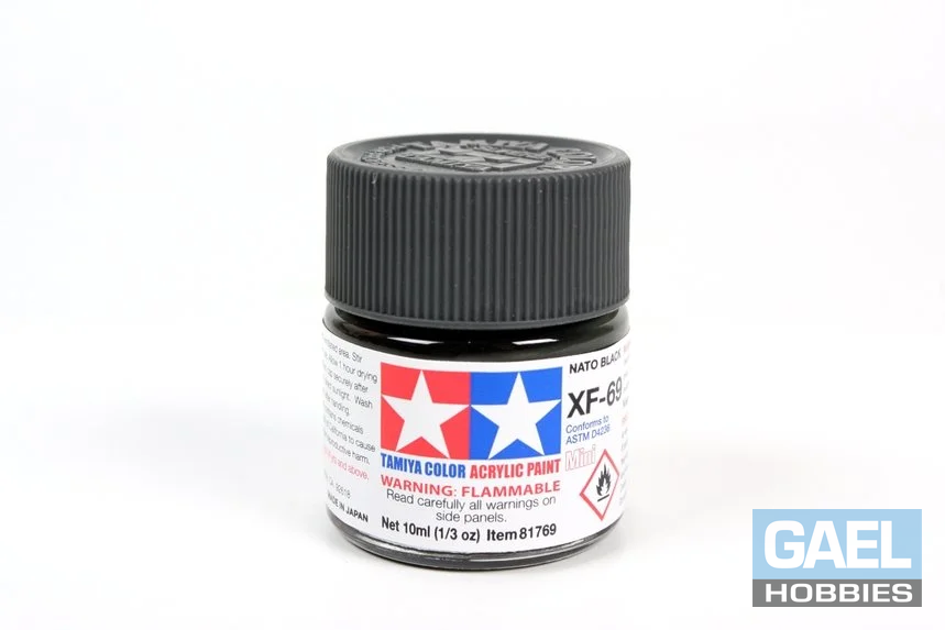 Tamiya 10ml-1/3oz Acrylic Mini XF-69 NATO Black #81769