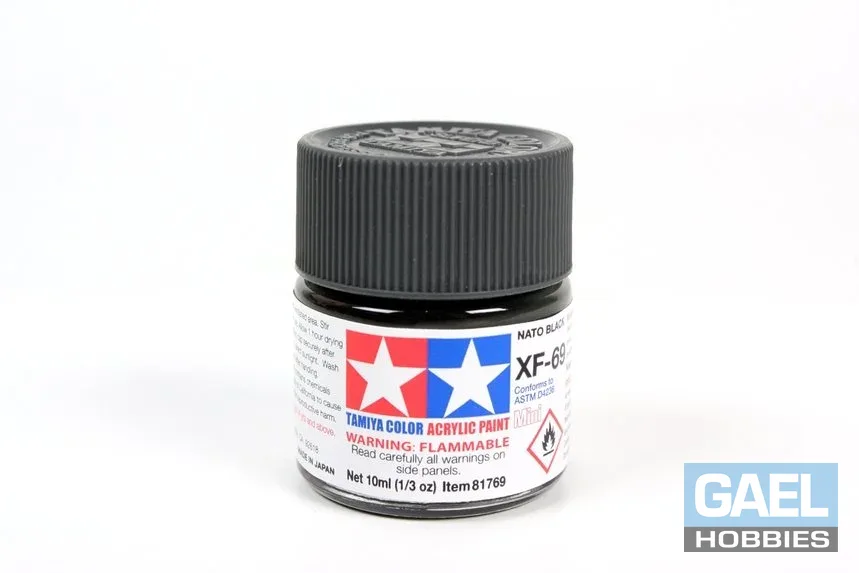Tamiya 10ml-1/3oz Acrylic Mini XF-69 NATO Black #81769