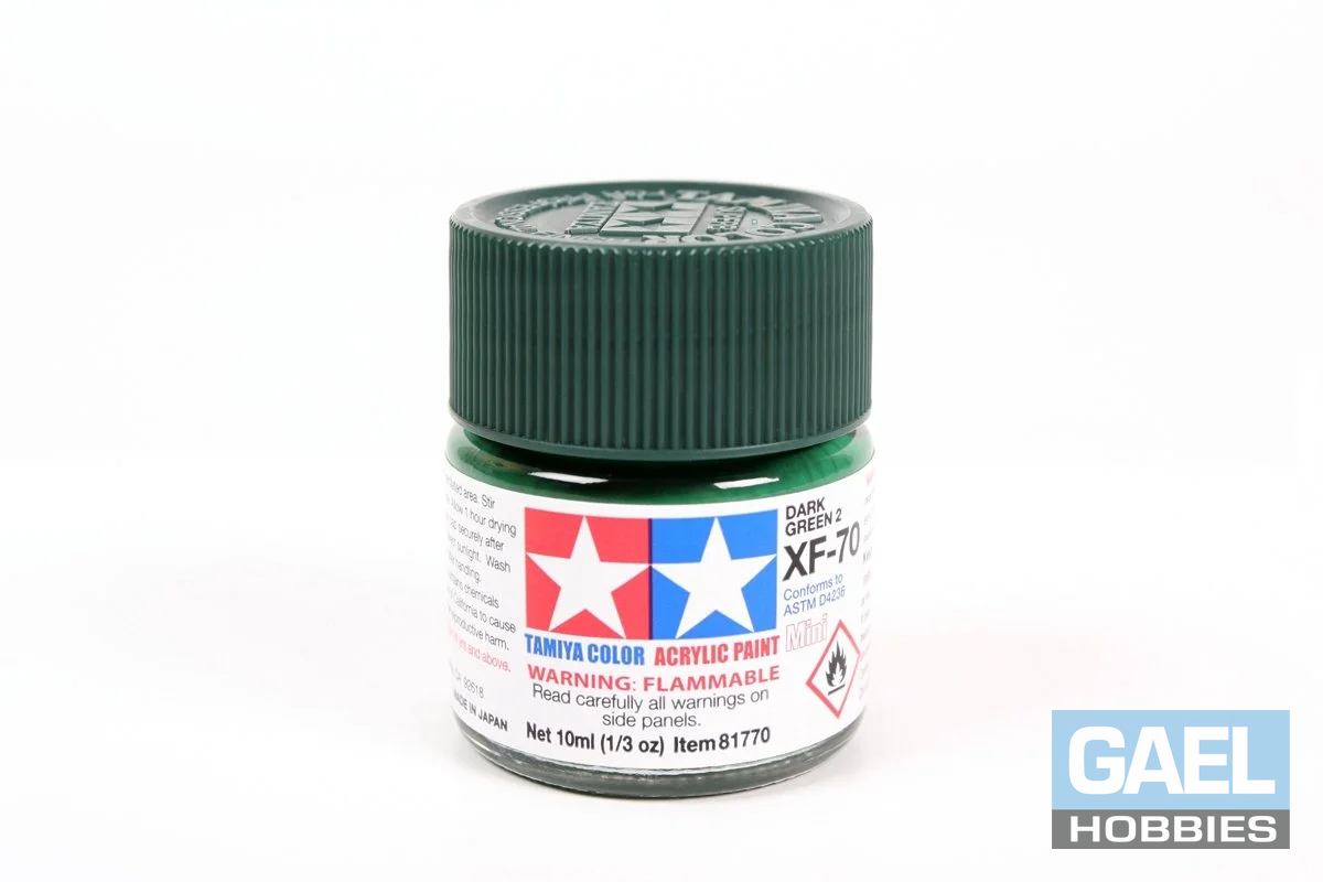 Tamiya 10ml-1/3oz Acrylic Mini XF-70 Dark Green 2 (IJN) #81770
