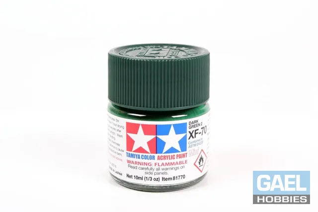 Tamiya 10ml-1/3oz Acrylic Mini XF-70 Dark Green 2 (IJN) #81770