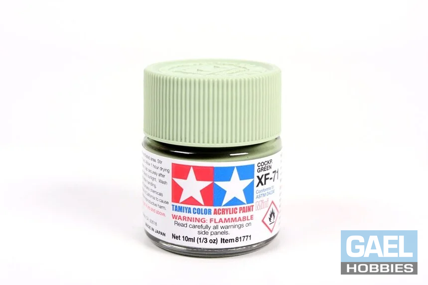 Tamiya 10ml-1/3oz Acrylic Mini XF-71 Matte Cockpit Green (IJN) #81771