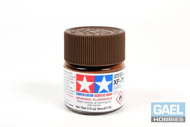 Tamiya 10ml-1/3oz Acrylic Mini XF-79 Linoleum Deck Brown #81779