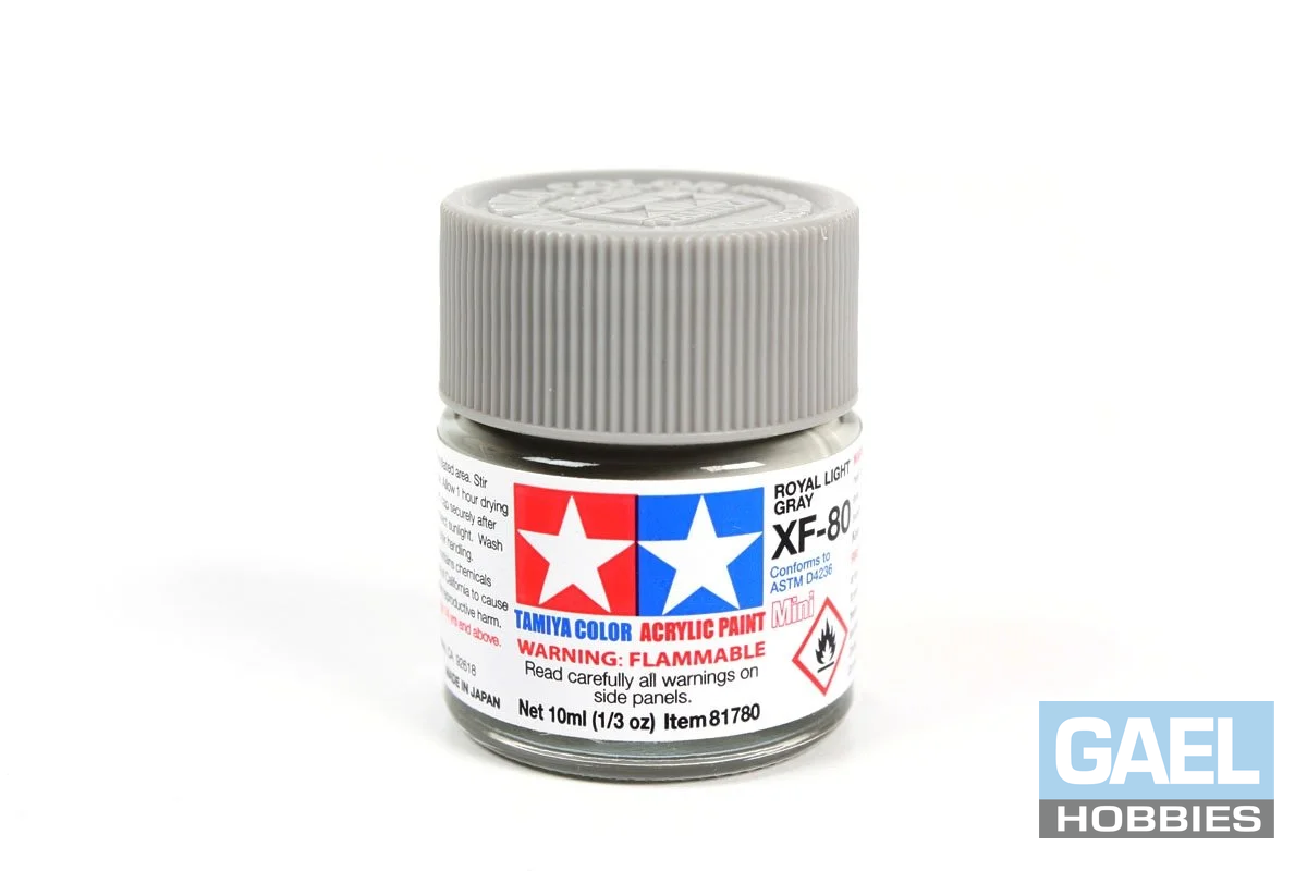 Tamiya 10ml-1/3oz Acrylic Mini XF-80 Royal Light Gray #81780