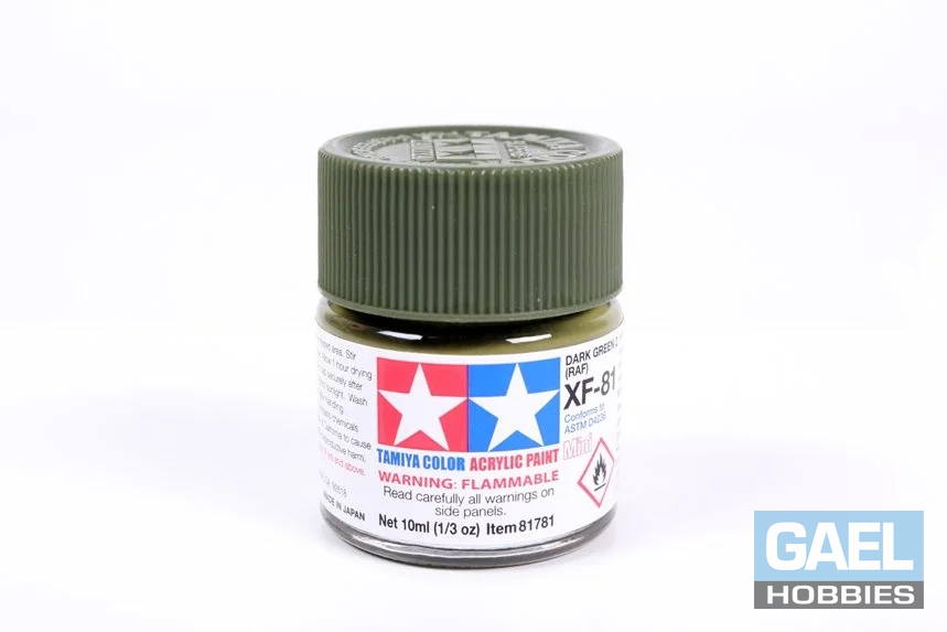 Tamiya 10ml-1/3oz Acrylic Mini XF-81 Dark Green (RAF) #81781