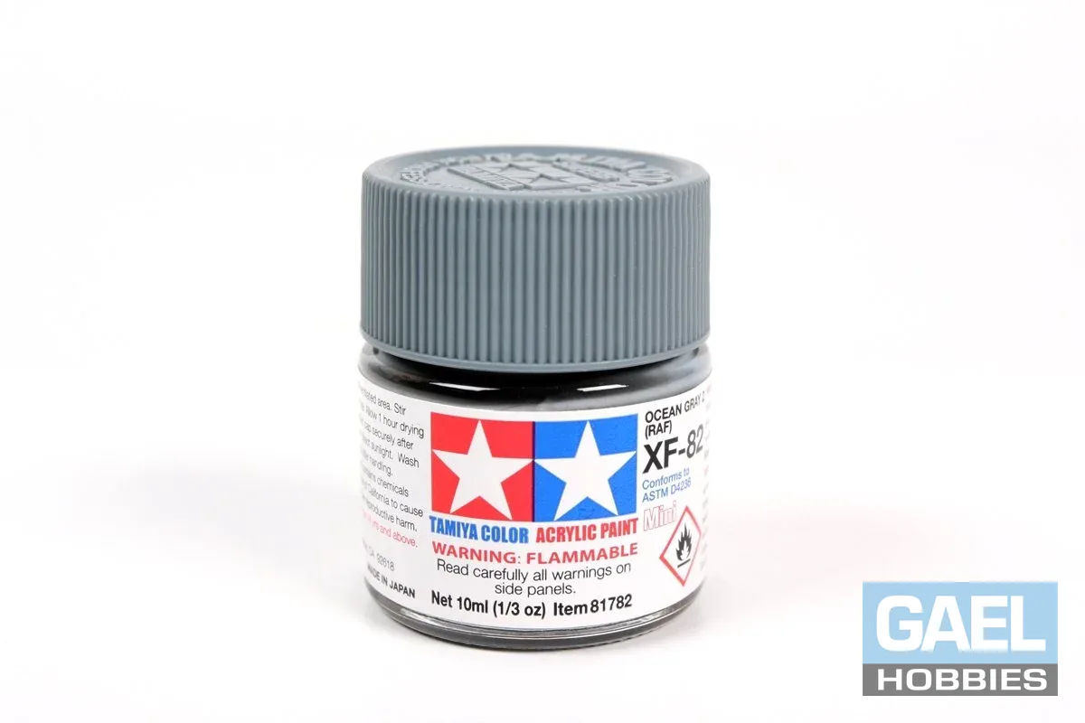 Tamiya 10ml-1/3oz Acrylic Mini XF-82 Ocean Gray 2 (RAF) #81782