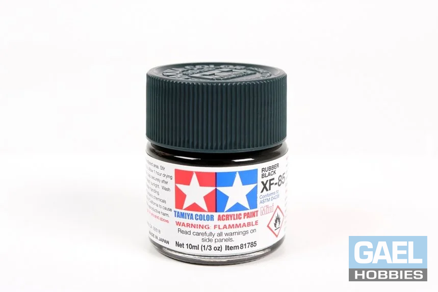 Tamiya 10ml-1/3oz Acrylic Mini XF-85 Rubber Black #81785