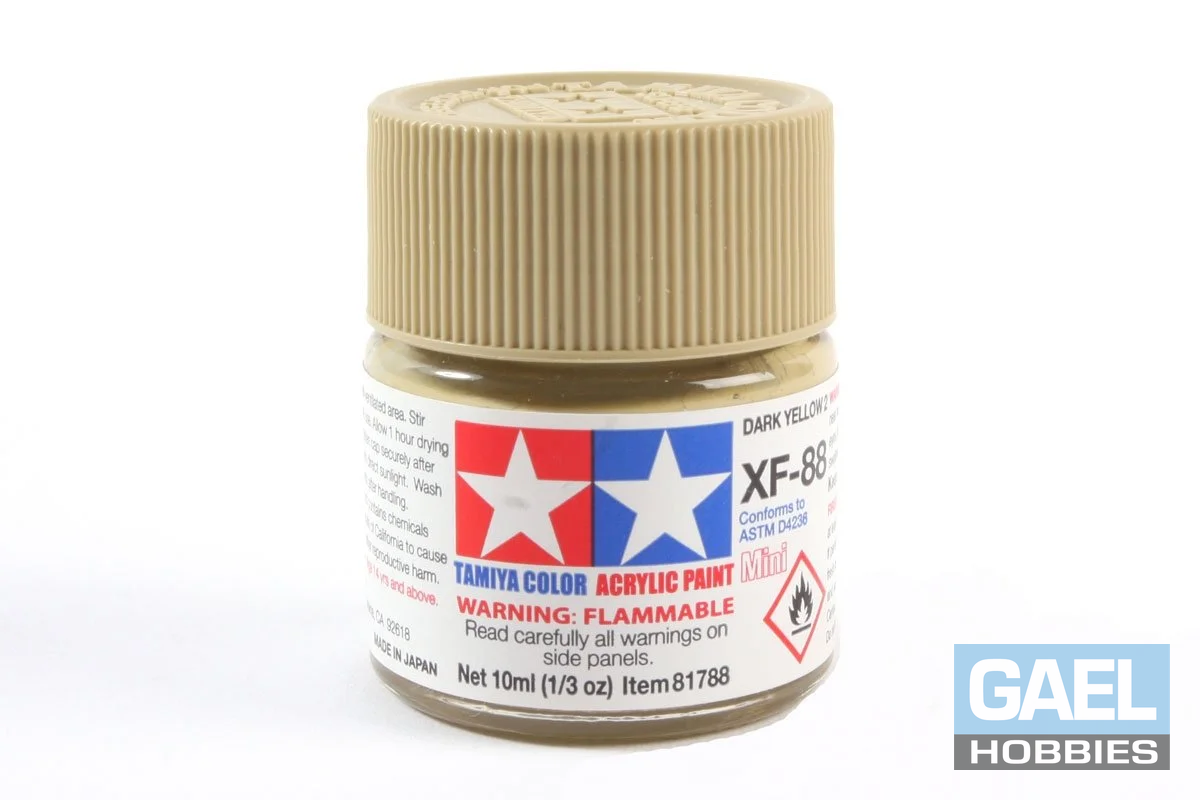 Tamiya 10ml-1/3oz Acrylic Mini XF-88 Dark Yellow 2 #81788