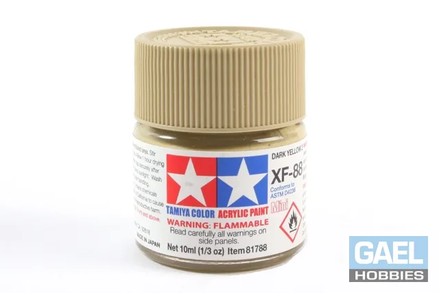 Tamiya 10ml-1/3oz Acrylic Mini XF-88 Dark Yellow 2 #81788