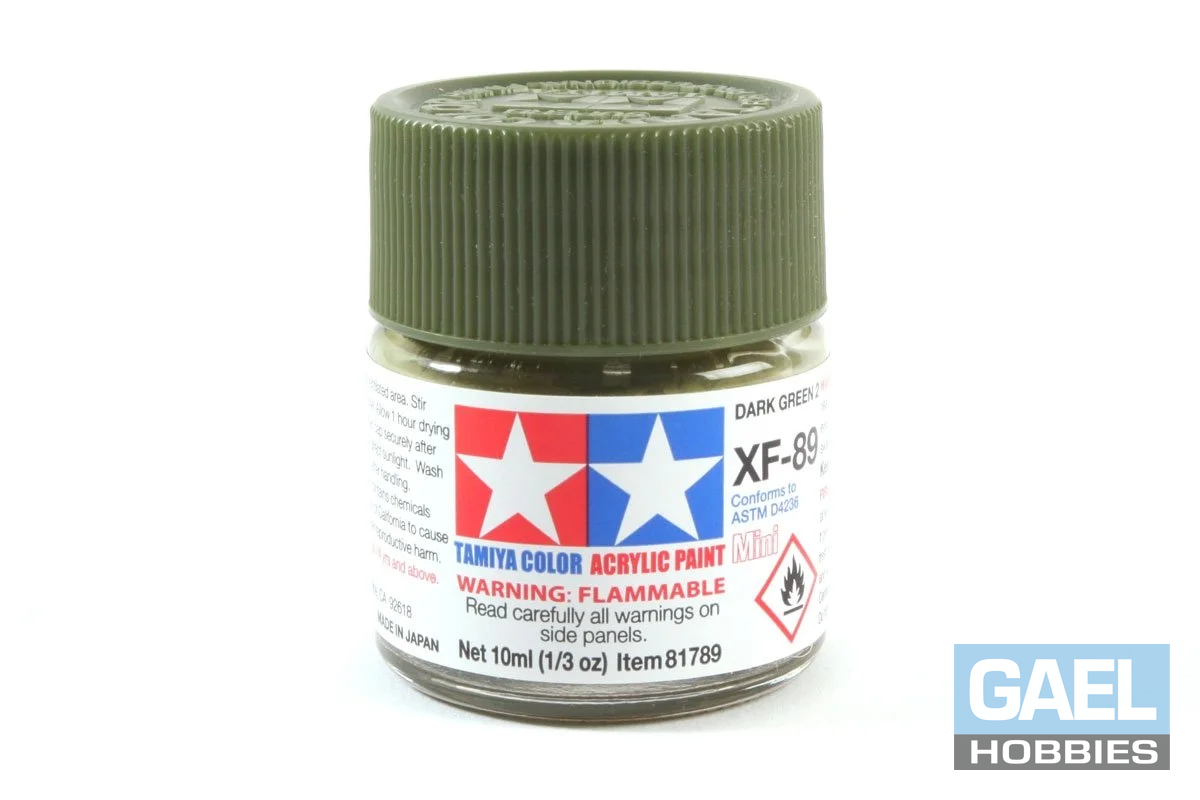 Tamiya 10ml-1/3oz Acrylic Mini XF-89 Dark Green 2 #81789