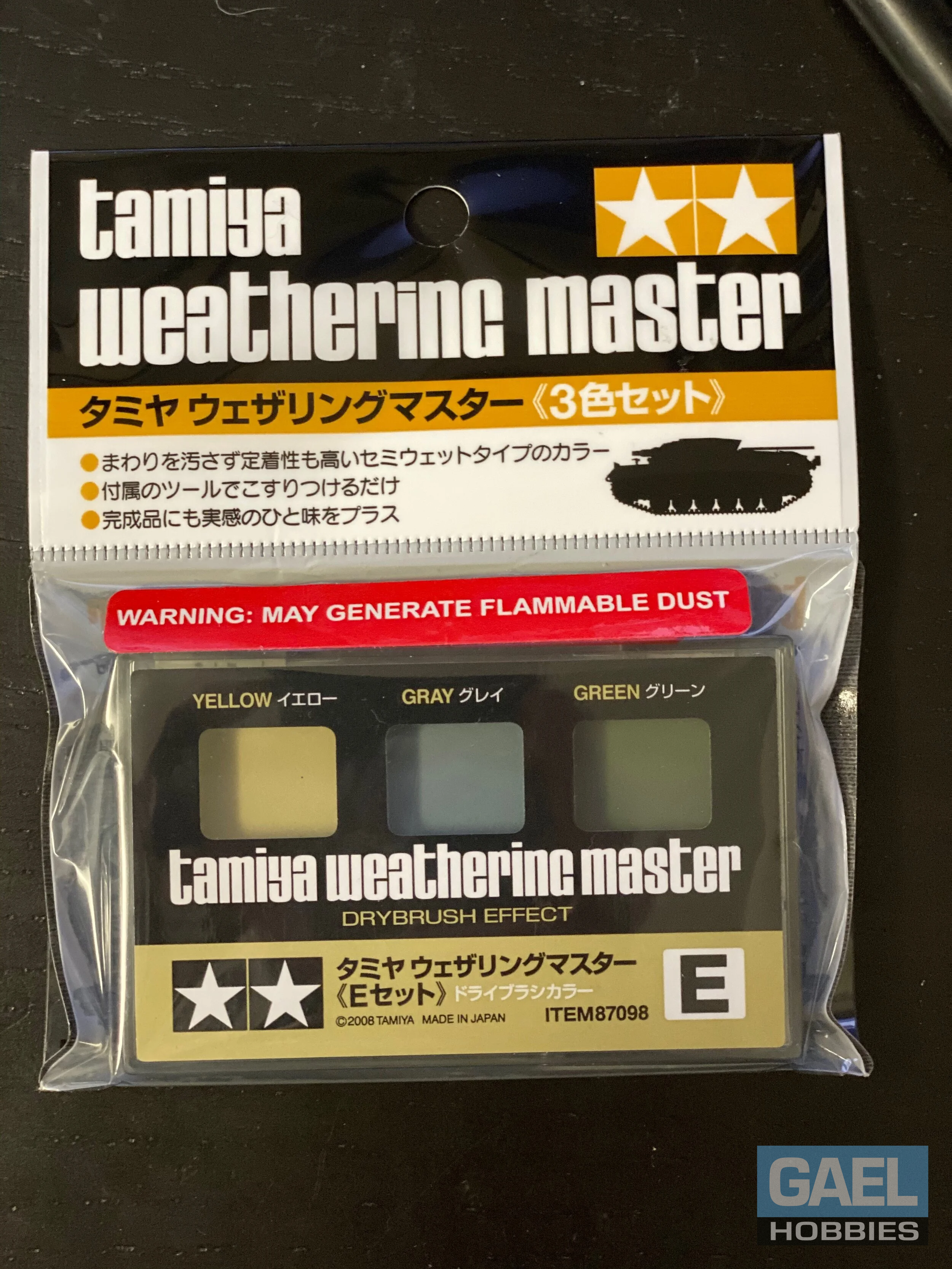 1/1 Tamiya Weathering Set E: Yellow,Gray & Green