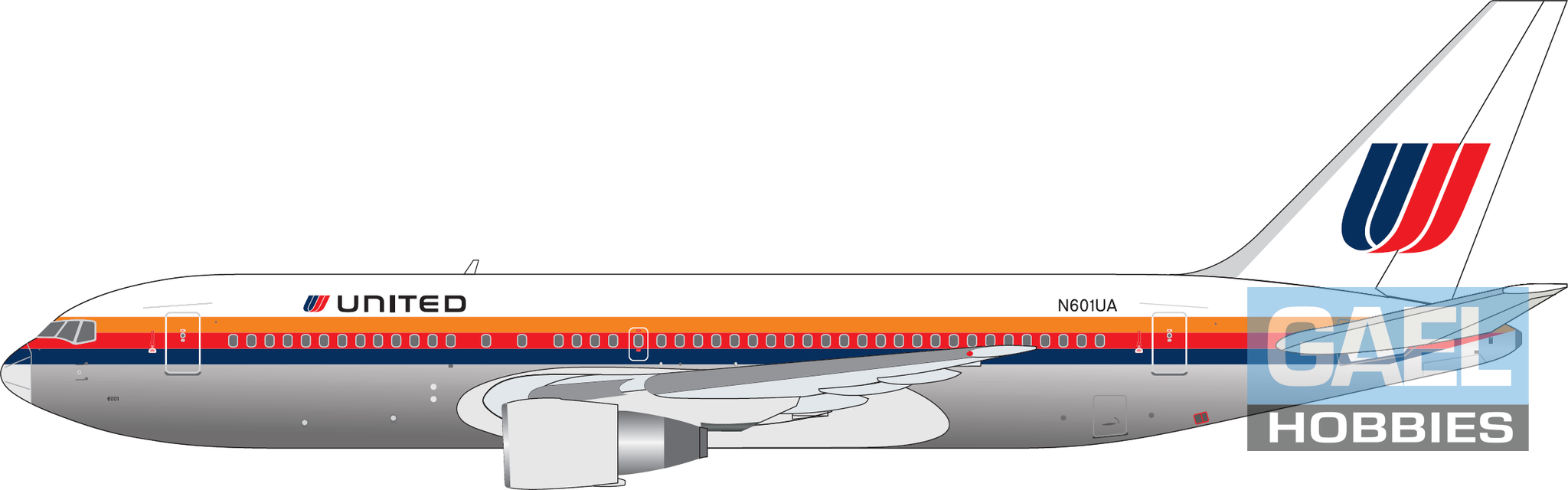 V1:400 United Airlines B-767-200 N601UA #400006