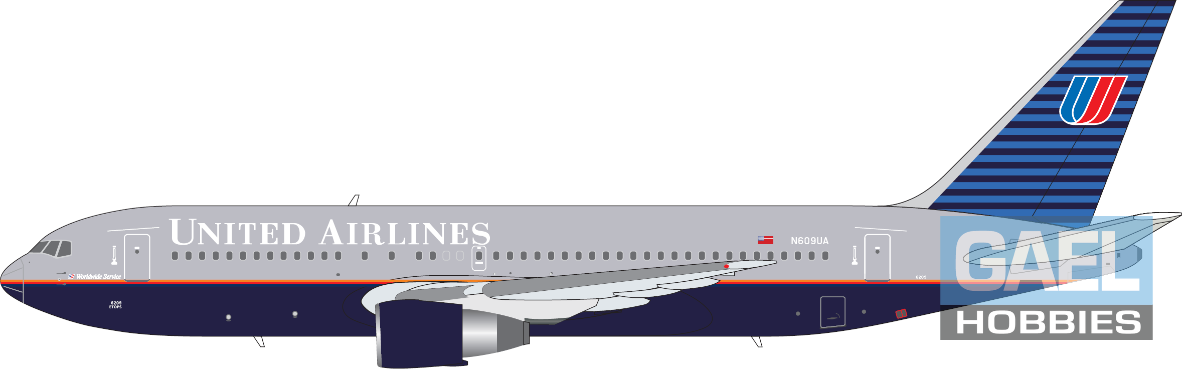 V1:400 United Airlines B767-200 N609UA #400020