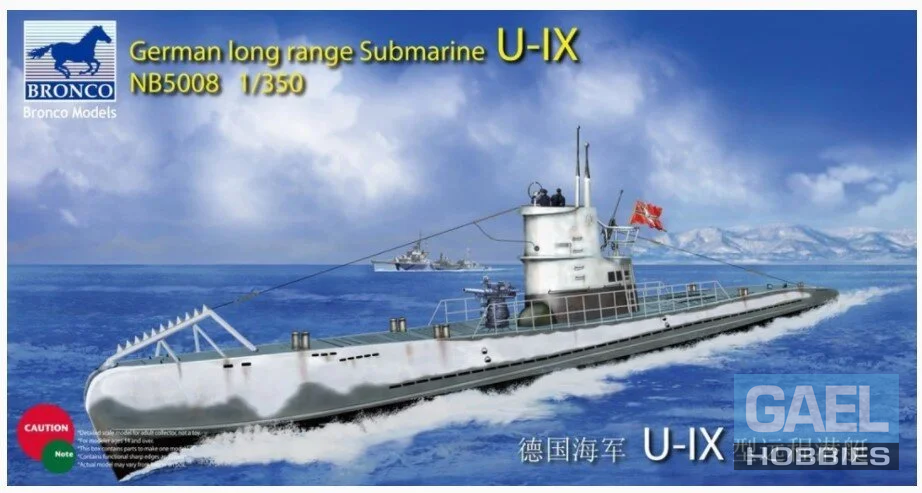 1/350 Bronco German Submarine Type U-IX A