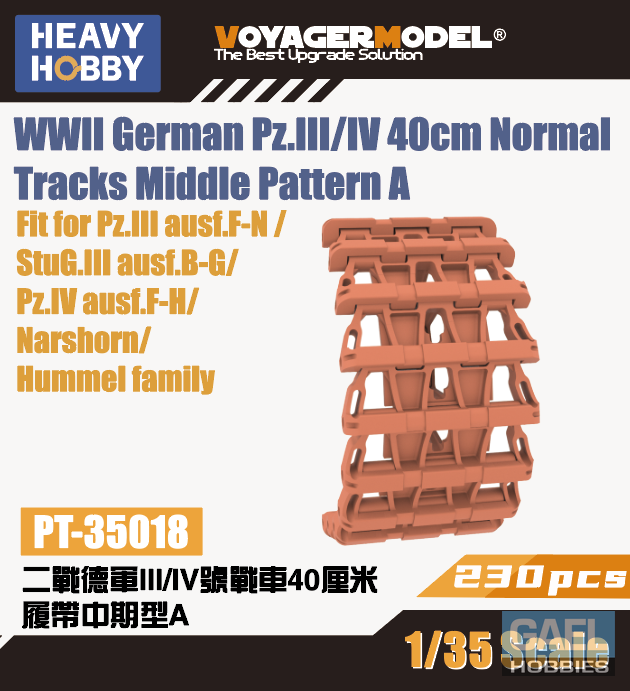 1/35 Heavy Hobby WWII German Pz.III/IV 41cm Normal Tracks Middle Pattern A