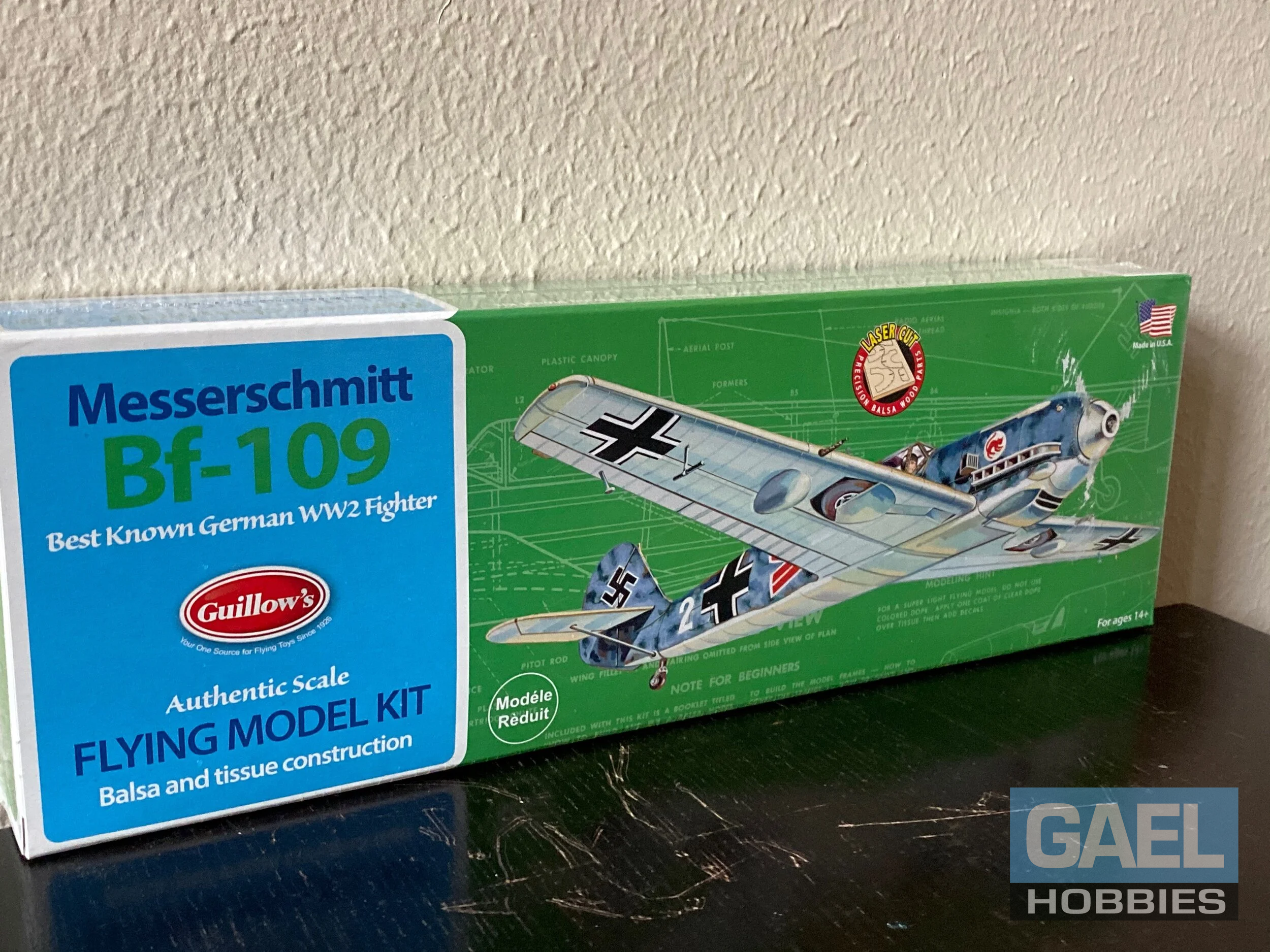 Guillow's Messerschmitt Bf-109 16.5" Wingspan Balsa Kit# 505
