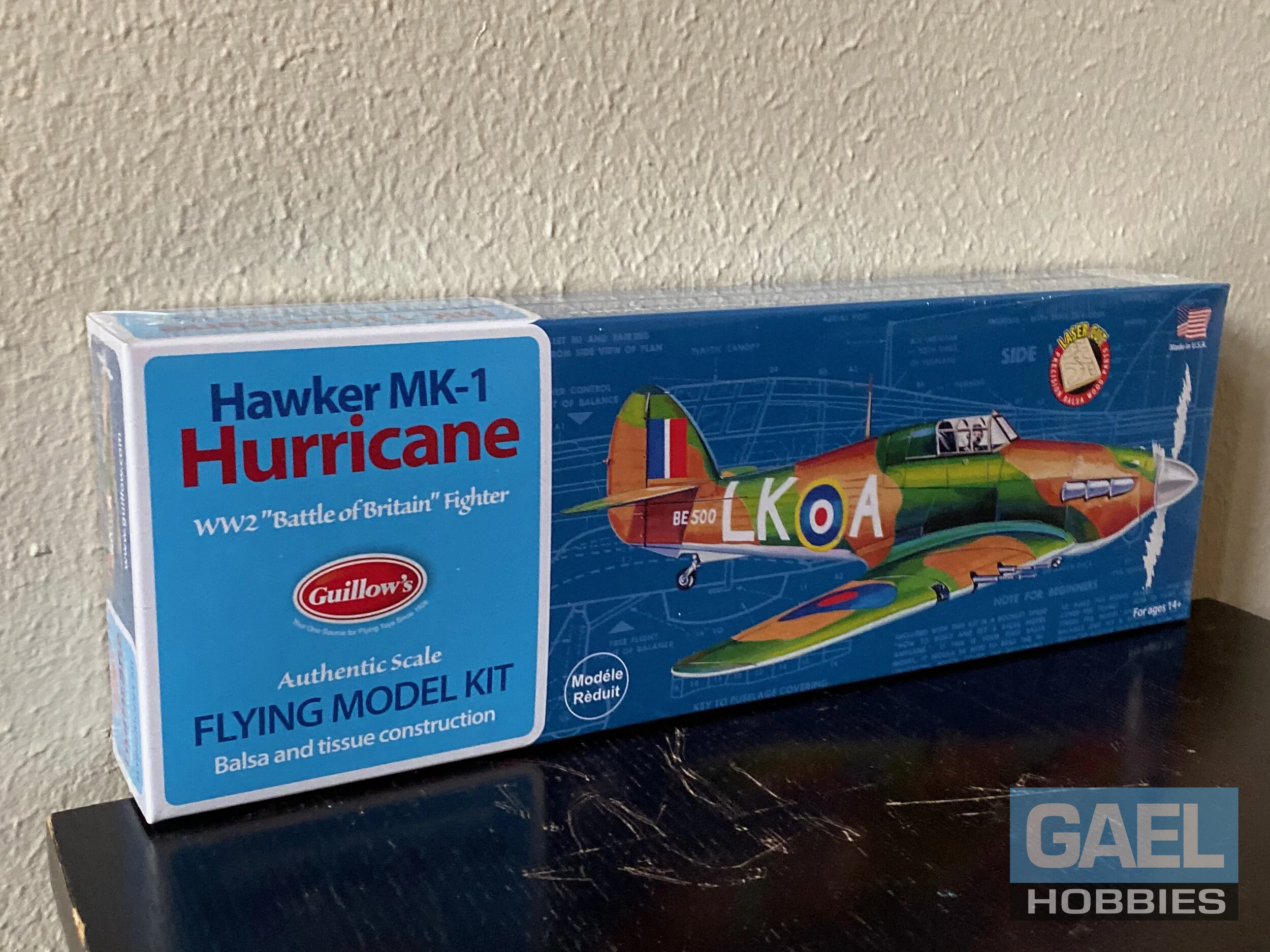 Guillow's Hawker MK-1 Hurricane 16.5" Wingspan Balsa Kit# 506
