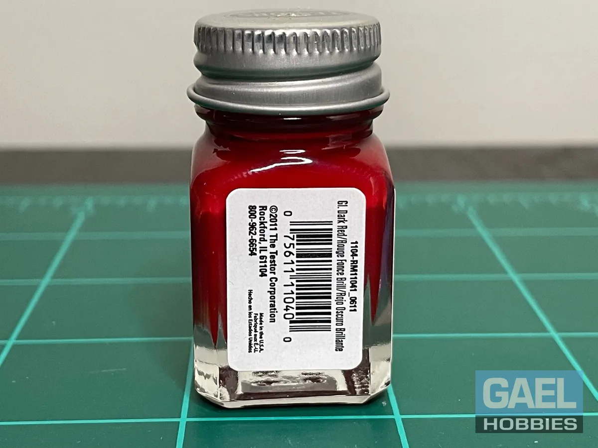 Testors Enamel 1/4oz-Gloss Dark Red #1104