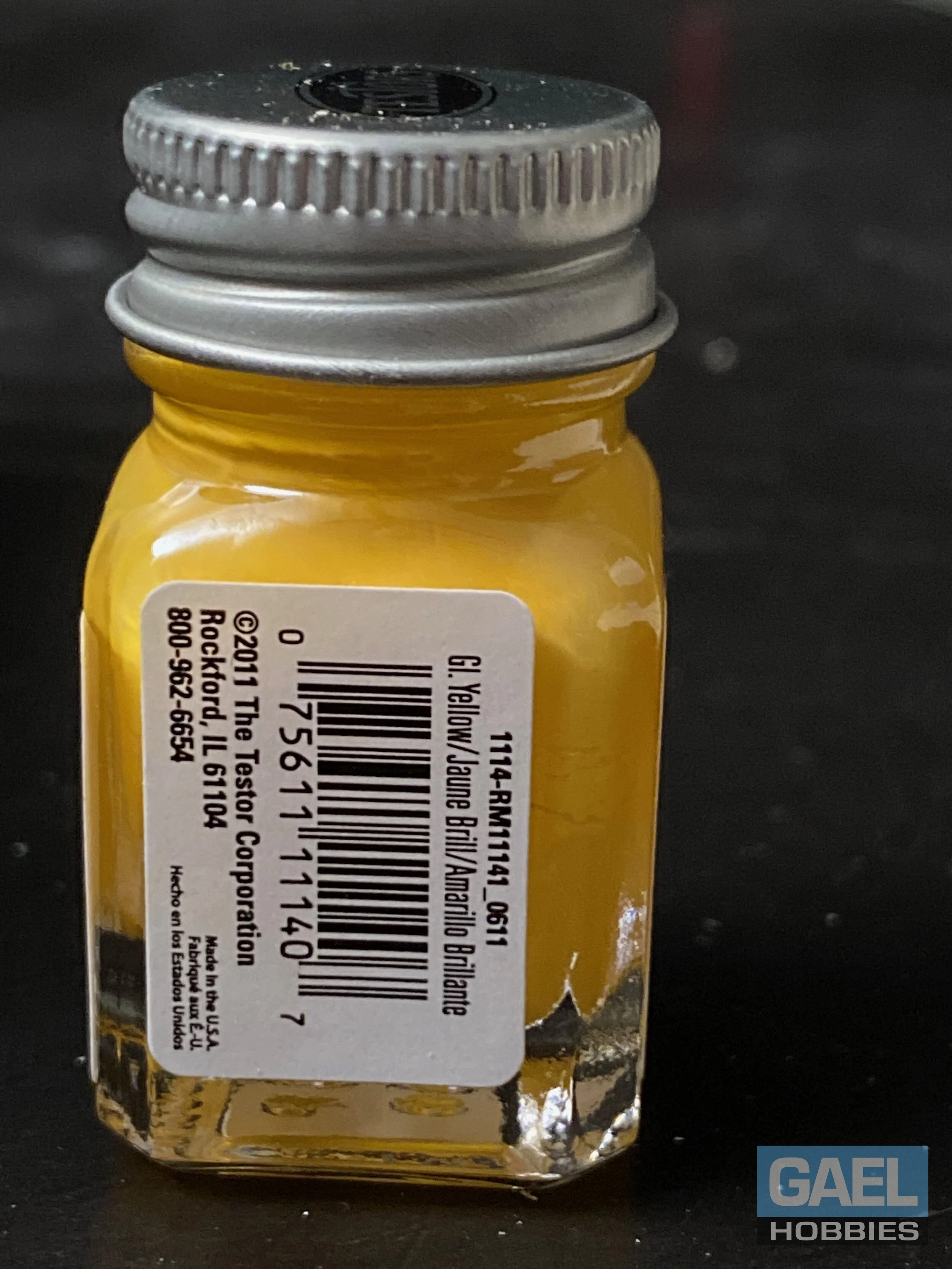 Testors Enamel 1/4oz-Gloss Yellow #1114
