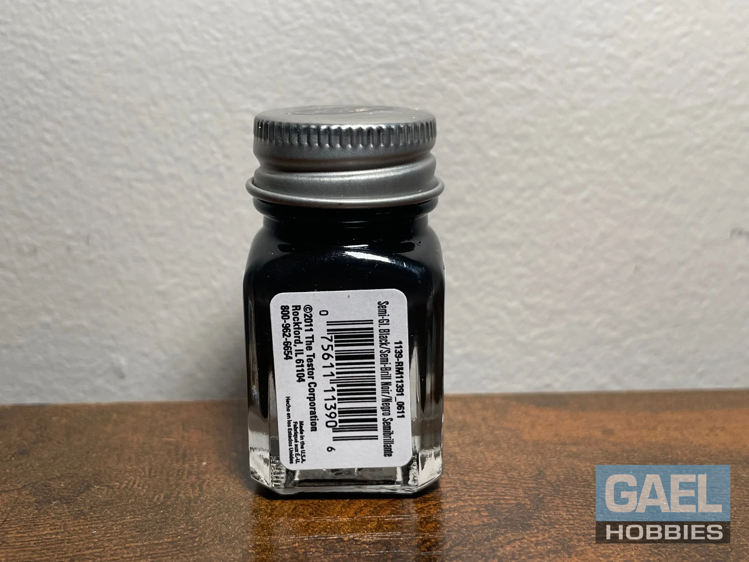 Testors Enamel 1/4oz-Semi-Gloss Black #1139
