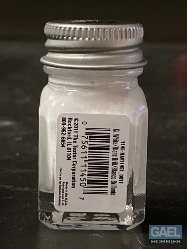 Testors Enamel 1/4oz-Gloss White #1145