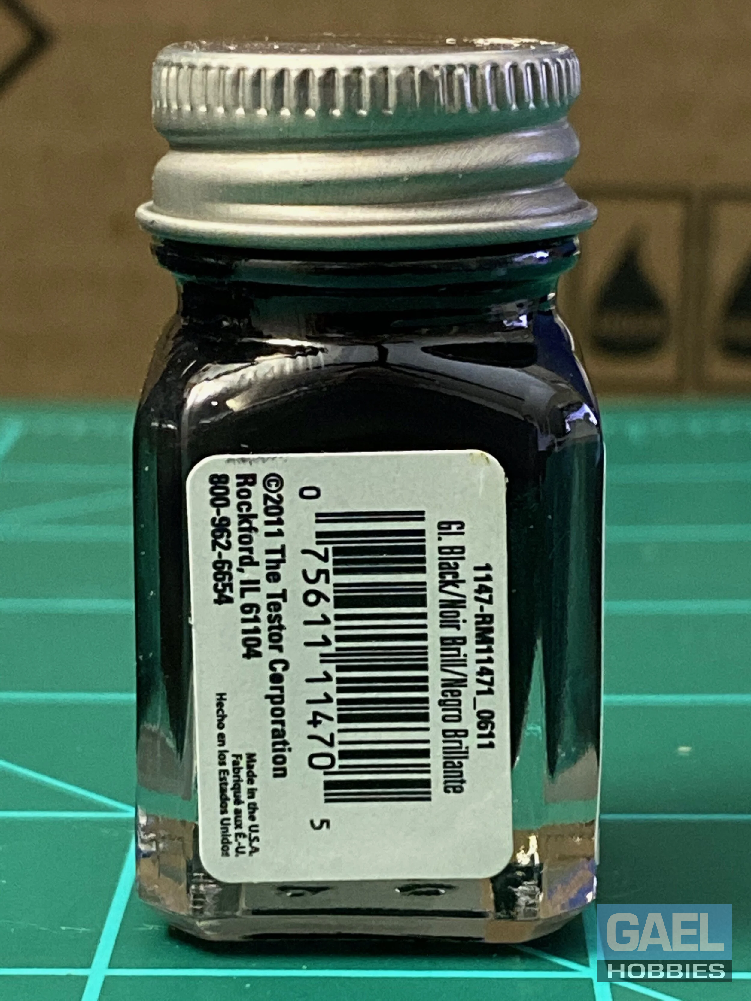 Testors Enamel 1/4oz-Gloss Black #1147