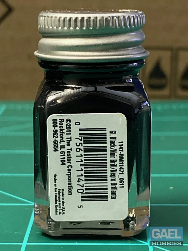 Testors Enamel 1/4oz-Gloss Black #1147