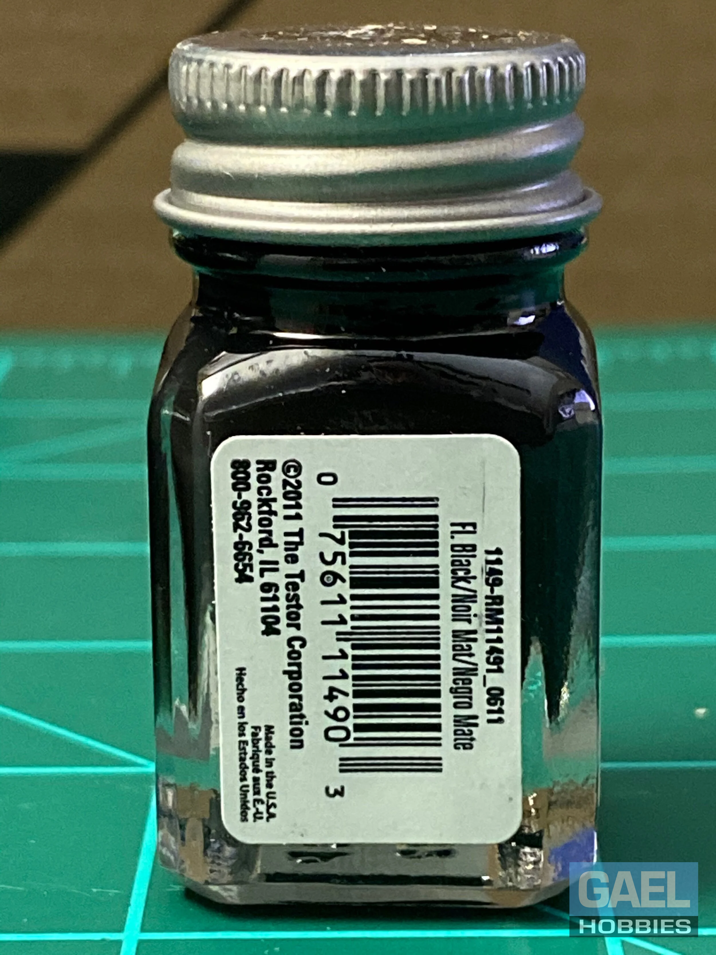 Testors Enamel 1/4oz-Flat Black #1149