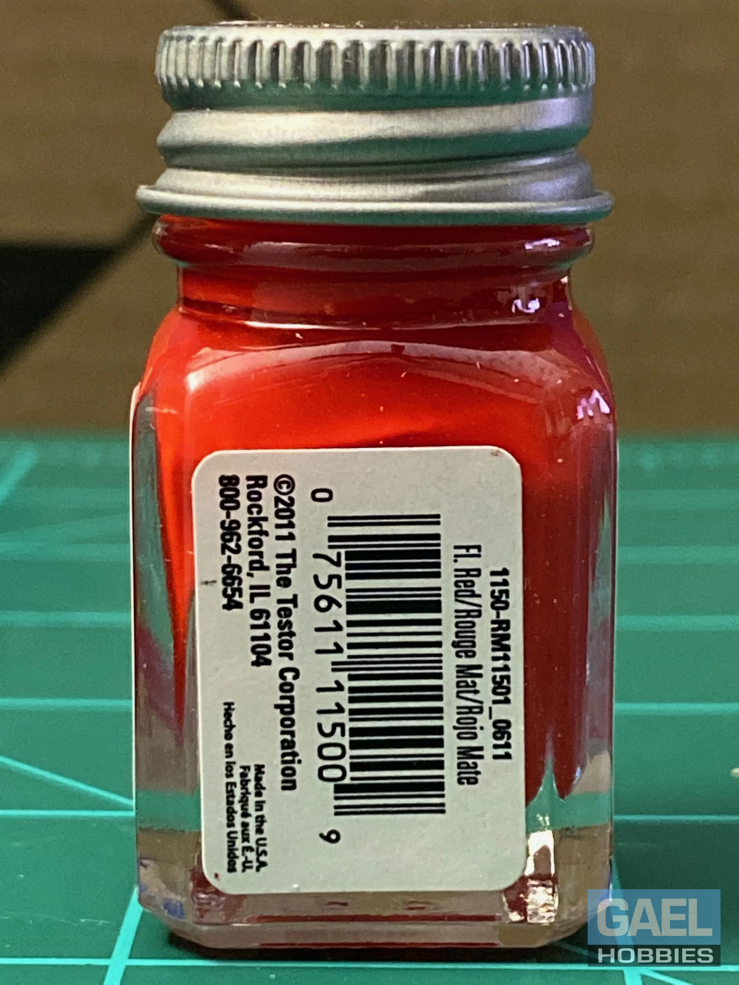 Testors Enamel 1/4oz-Flat Red #1150