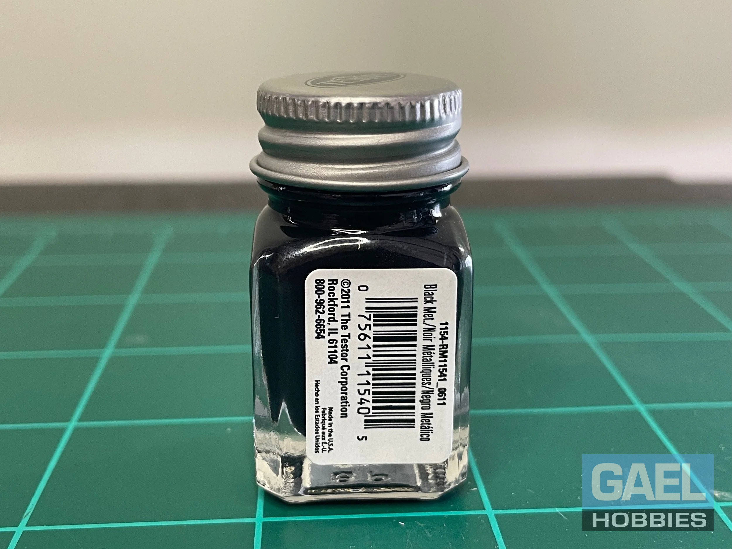 Testors Enamel 1/4oz-Black Metallic #1154