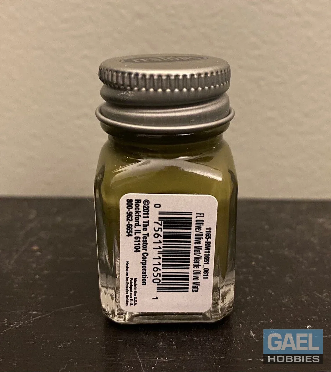 Testors Enamel 1/4oz-Flat Olive #1165