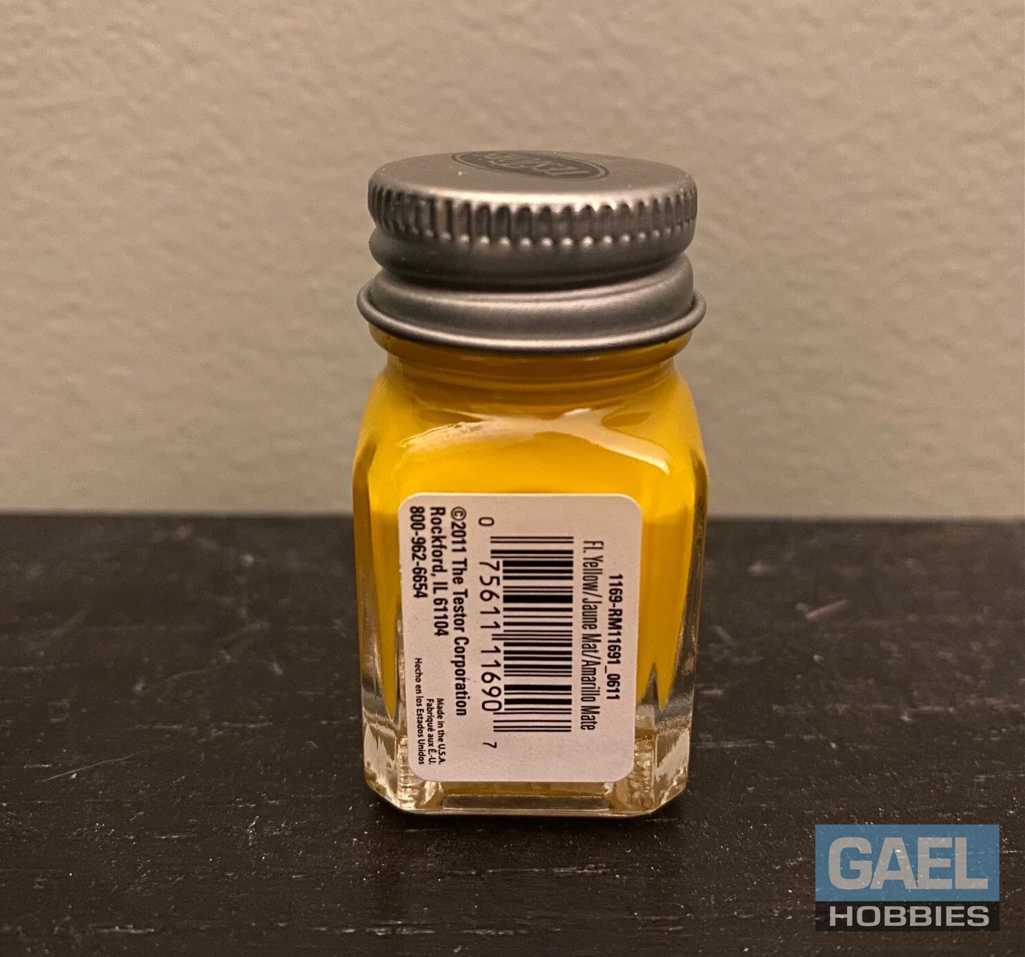 Testors Enamel 1/4oz-Flat Yellow #1169