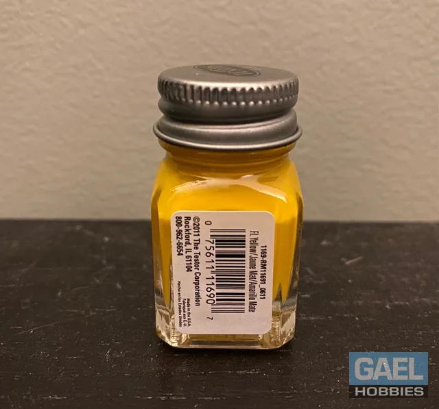Testors Enamel 1/4oz-Flat Yellow #1169