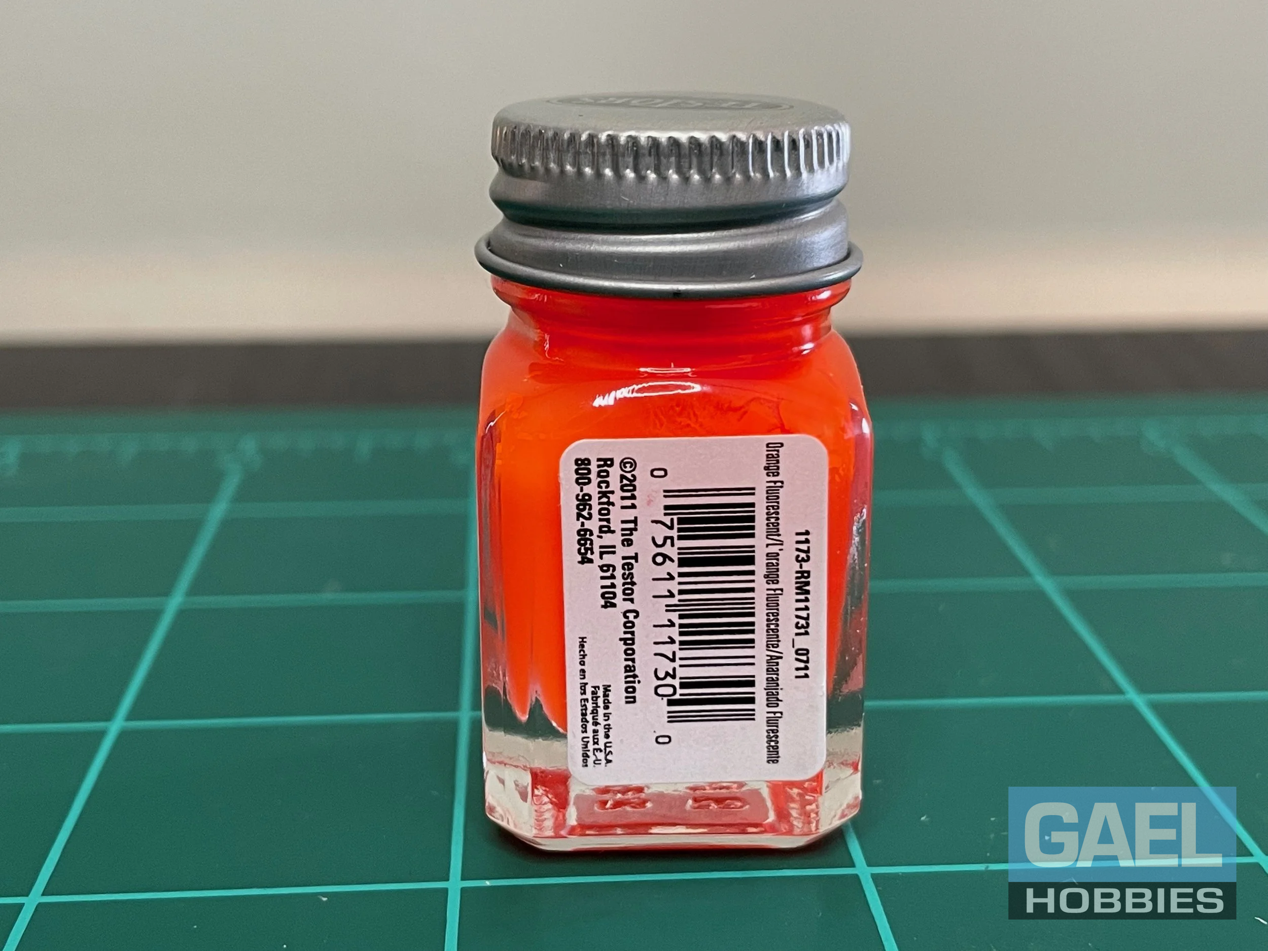 Testors Enamel 1/4oz-Fluorescent Orange #1173