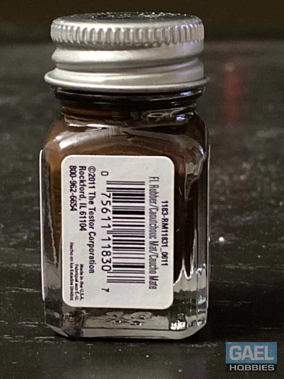 Testors Enamel 1/4oz-Flat Rubber #1183